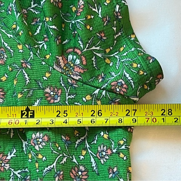 Max Studio Women's Green Floral Print Top Blouse with Short Bubble Sleeves 3X - Picture 8 of 10